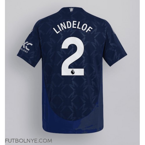 Camiseta Manchester United Victor Lindelof #2 Visitante Equipación 2024-25 manga corta